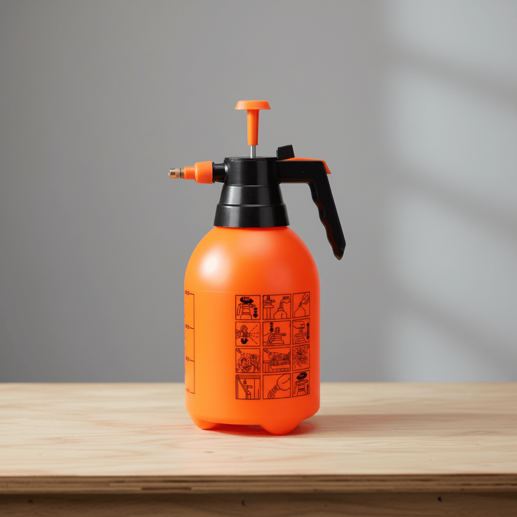 Tera 2L Handheld Manual Pressure Sprayer with Adjustable Nozzle | Orange & White