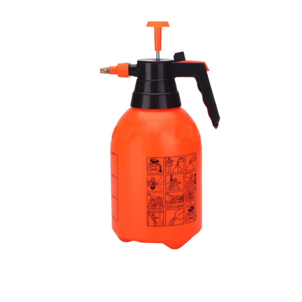 Tera 2L Handheld Manual Pressure Sprayer with Adjustable Nozzle | Orange & White
