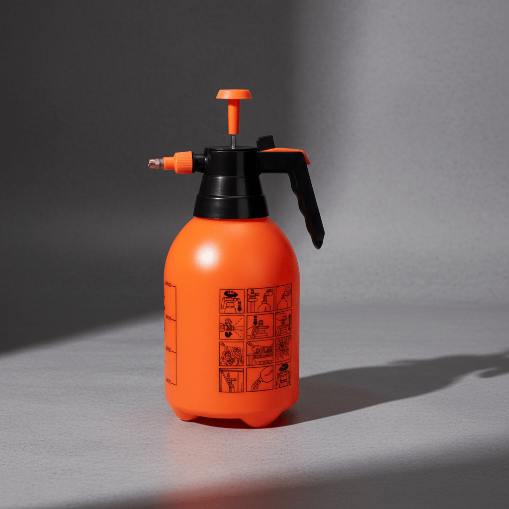 Tera 2L Handheld Manual Pressure Sprayer with Adjustable Nozzle | Orange & White
