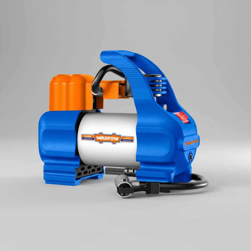 Wadfow 12V Portable Auto Air Compressor with Integrated Work Light for Tyres | 35L & 45L