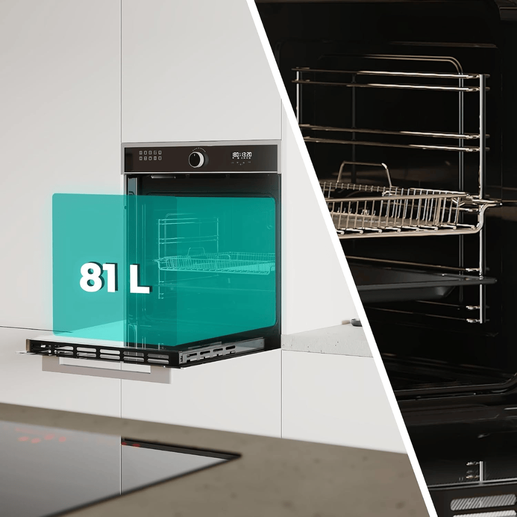 Cecotec Bolero Hexa 60cm Digital Built-In Multifunction Oven 3400W with 81L Capacity & 11 Cooking Functions | Edge & Matt
