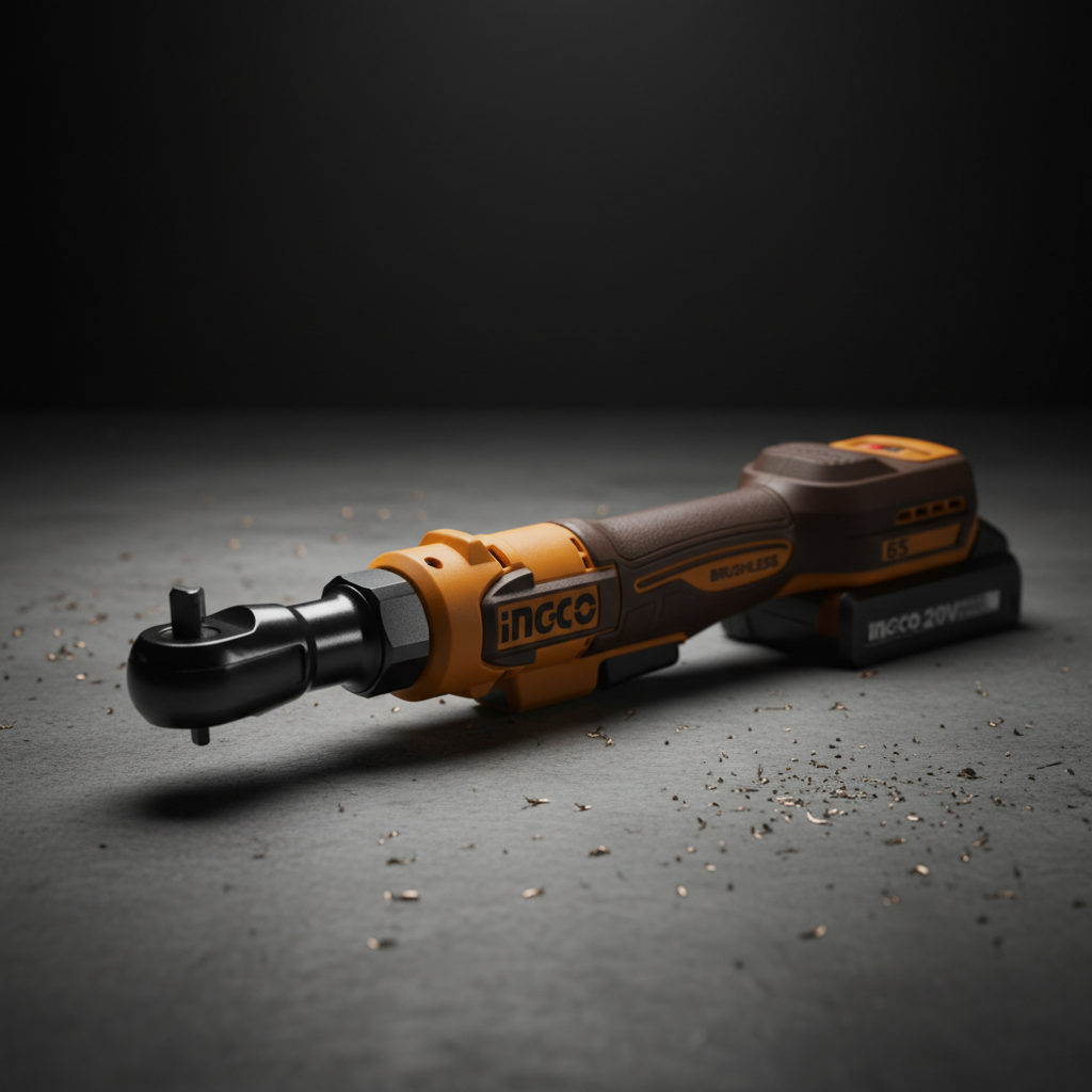 Ingco 20V Brushless Cordless Drive Ratchet 3/8" 65Nm with 2 x 2.0 Ah Batteries, Charger & Accessories - CDRLI20652
