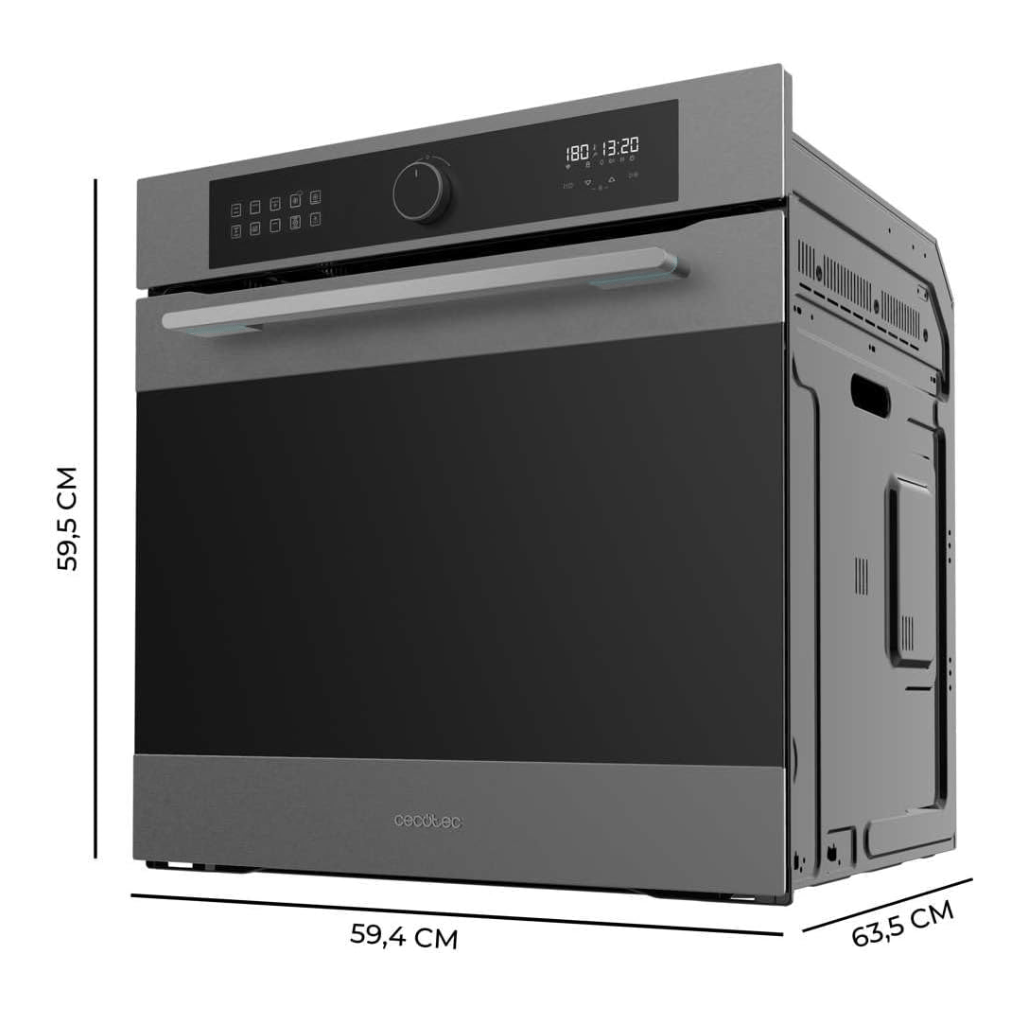 Cecotec Bolero Hexa 60cm Digital Built-In Multifunction Oven 3400W with 81L Capacity & 11 Cooking Functions | Edge & Matt