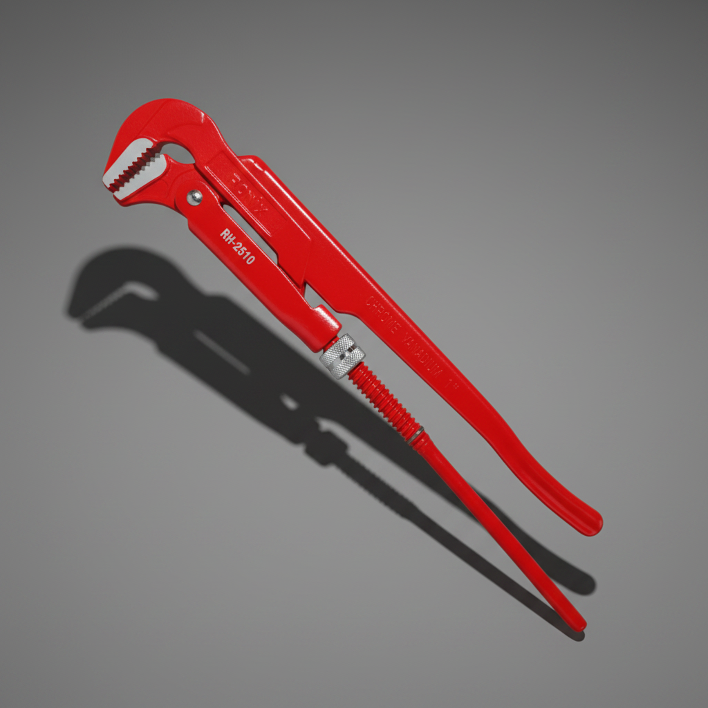 Tera Bent-Nose Pipe Wrench with Adjustable Jaws | 1", 1.5" & 2"