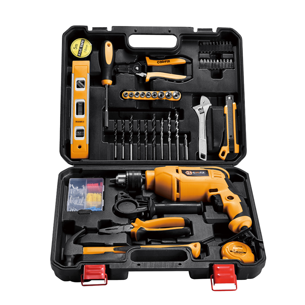 Coofix 114-Piece Tool Set with 710W Electric Impact Drill - 27351