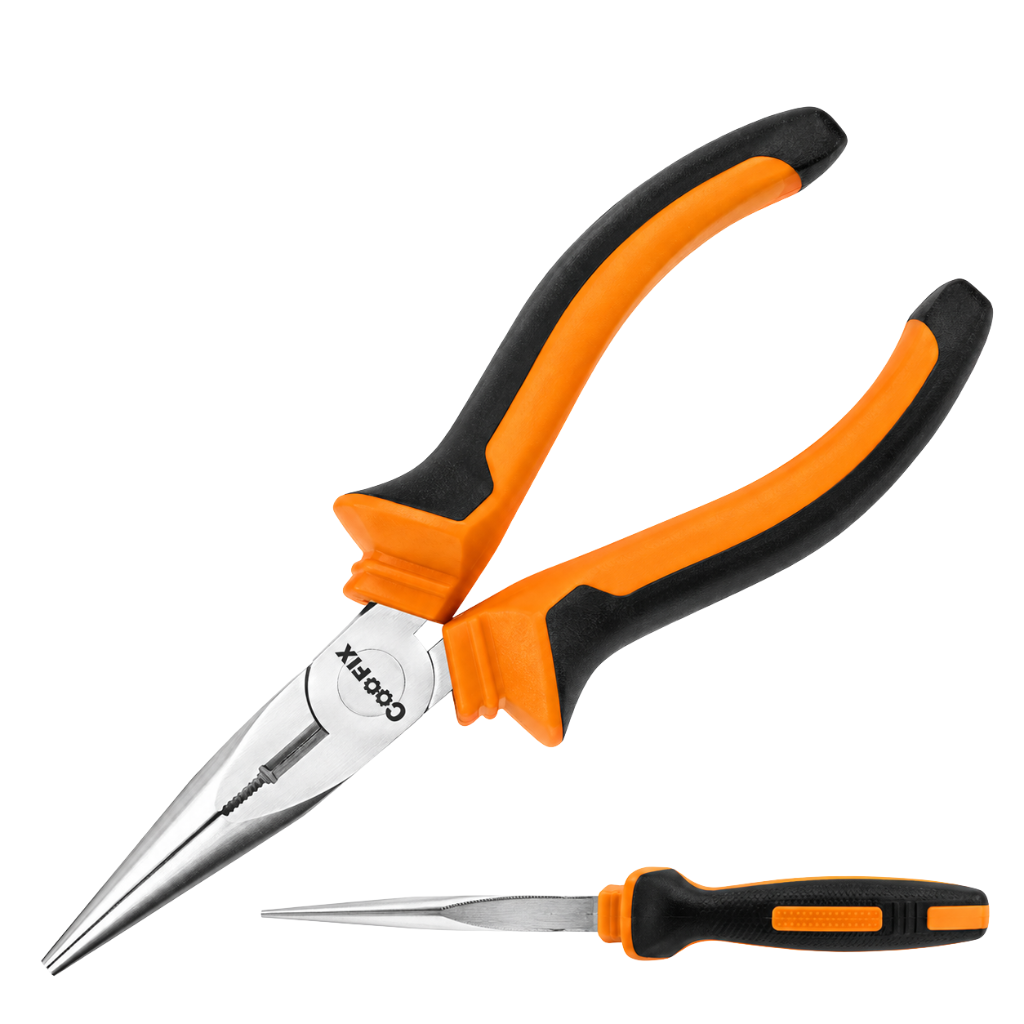 Coofix 8" Chrome-Vanadium Long-Nose Pliers with Nickel-Plated Finish - 28011