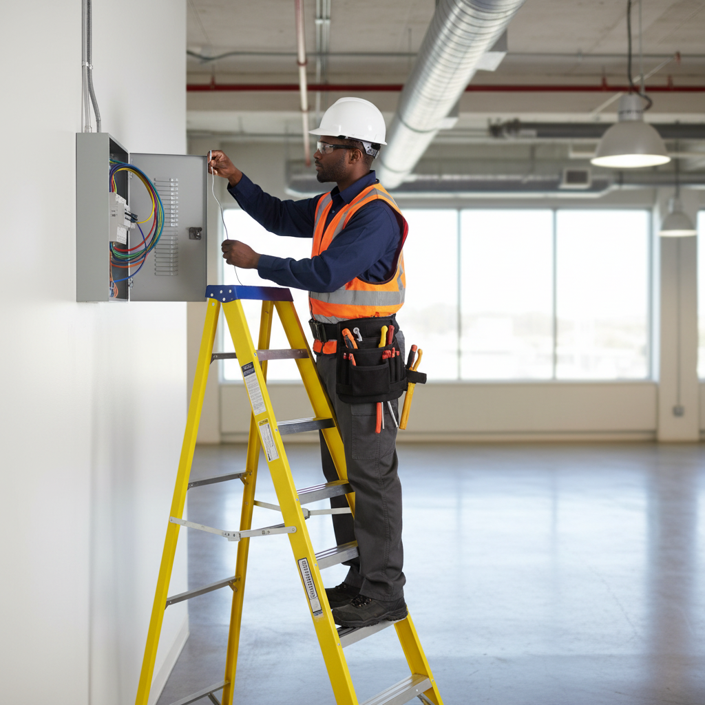 Tera V1 LDF100 Series Single-Sided Fibreglass Platform Step Ladder | 6 & 7 Steps