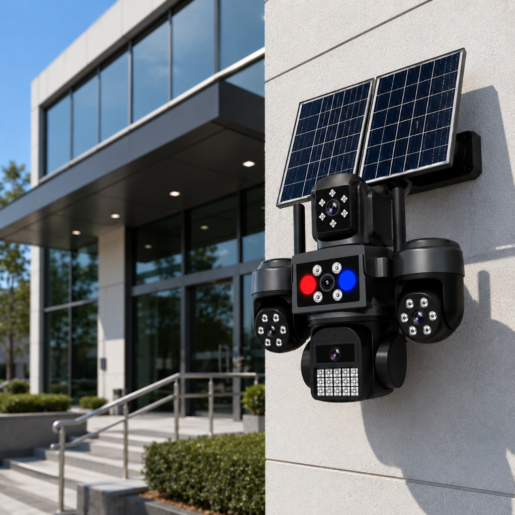 IOMA 3MP Four-Camera PTZ 4G eSIM Solar Security System with AI Detection - IO-SG406