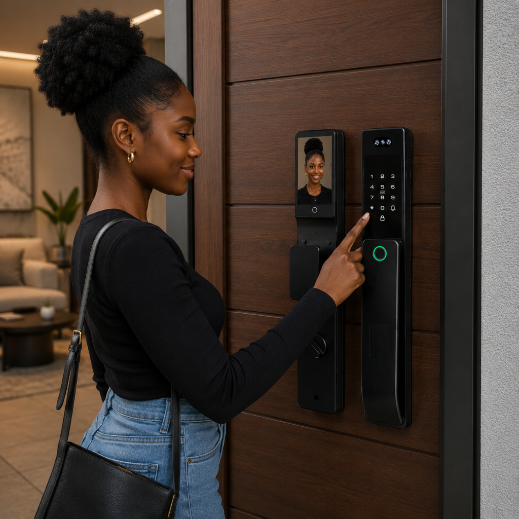 Westa IP66 Waterproof Full HD Screen Smart Door Lock with 3D Face Recognition, Fingerprint Unlock & Video Intercom for Turkish Doors - WHS7-6085