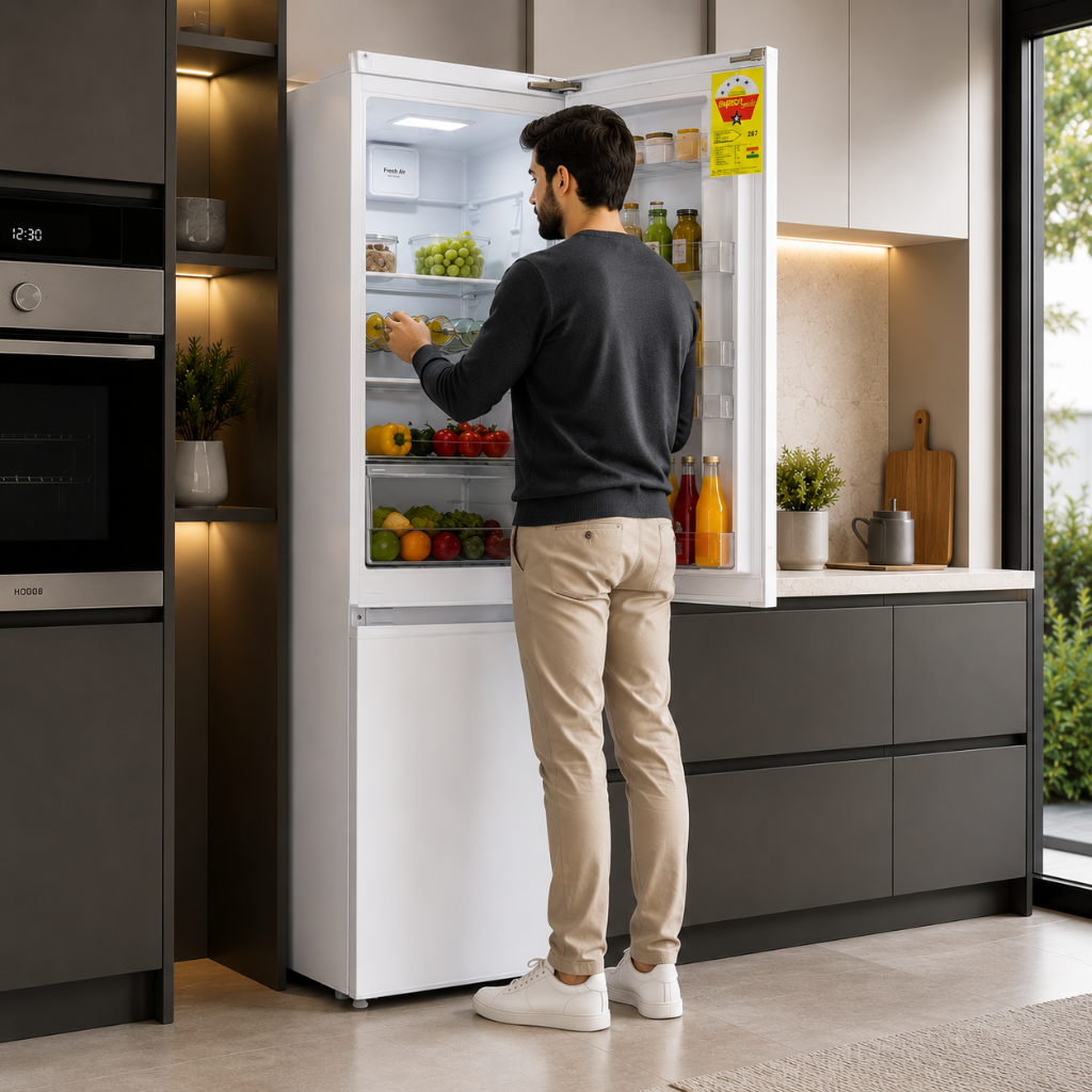 Finlux 180L Built-In Bottom-Freezer Fridge Freezer with Reversible Doors - T2761M