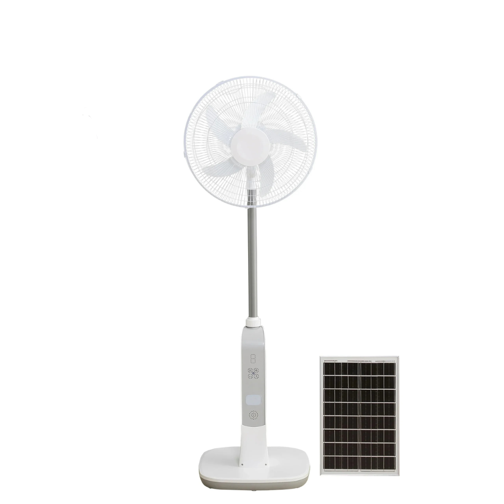 Psychoteq 18" Solar Breeze Rechargeable Solar Fan 30,000mAh with Bluetooth Speaker, Remote Control & 20W Solar Panel - Music Version