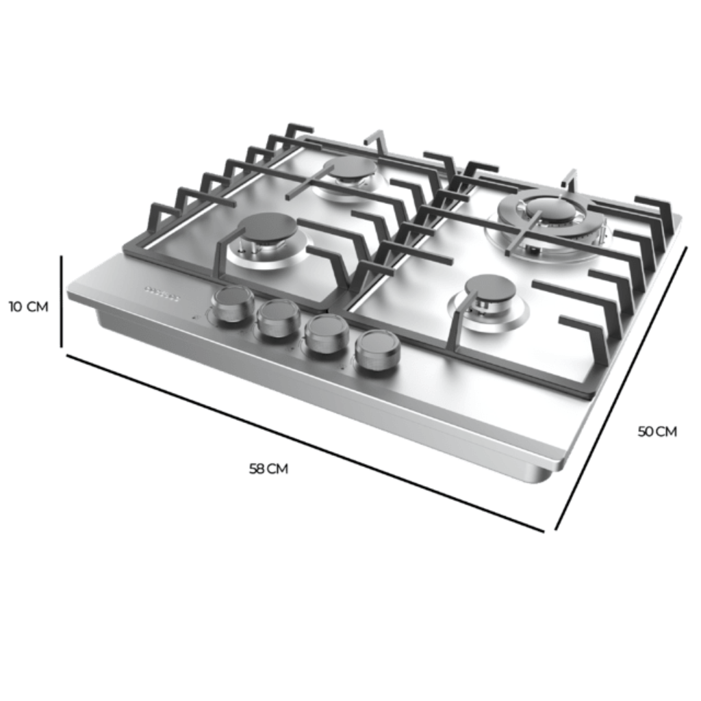 Cecotec Bolero Squad Inox Four-Burner Built-In Gas Hob 8KW - A01_EU01_100193