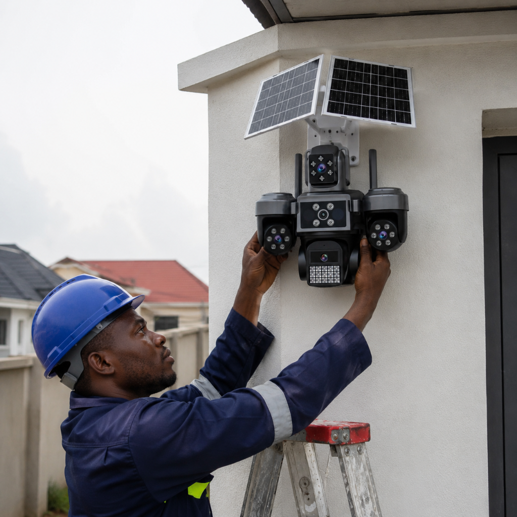 IOMA 3MP Four-Camera PTZ 4G eSIM Solar Security System with AI Detection - IO-SG406