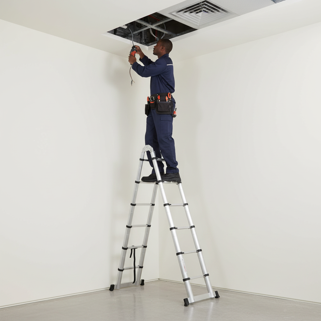 Tera Multipurpose Aluminium Telescopic Folding Ladder | 3.8m & 4.4m