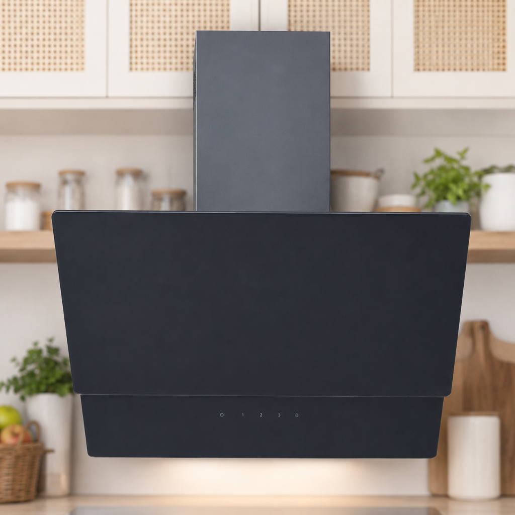 Luxell 60cm Angled Glass Cooker Hood with 650m³/h Extraction & Touch Control - DA6-835