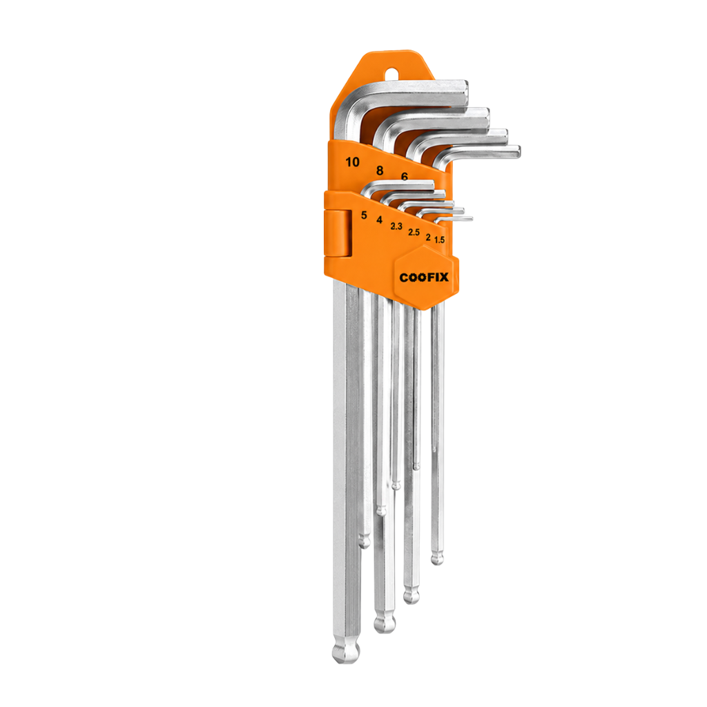 Coofix 9-Piece Long-Arm Chrome-Vanadium Torx Key Set - 27533
