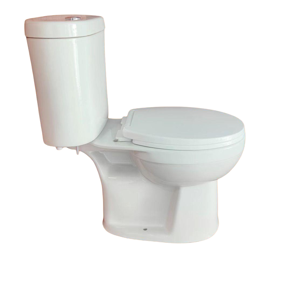 Wahkit Ceramic Standard Two-Piece Water Closet with Round Bowl, Cylindrical Tank & Floor Outlet 642mm - 2005S