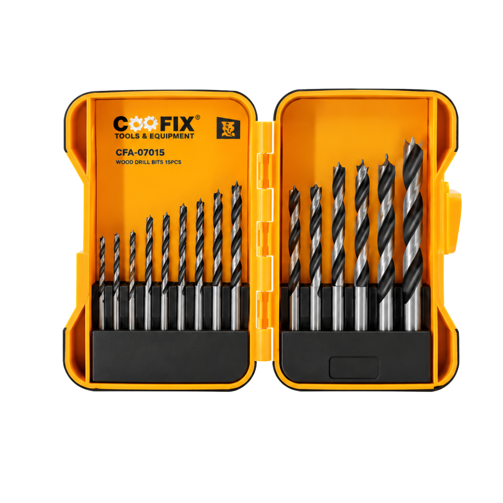 Coofix 15-Piece Carbon-Steel Wood Drill Bit Set - 28993
