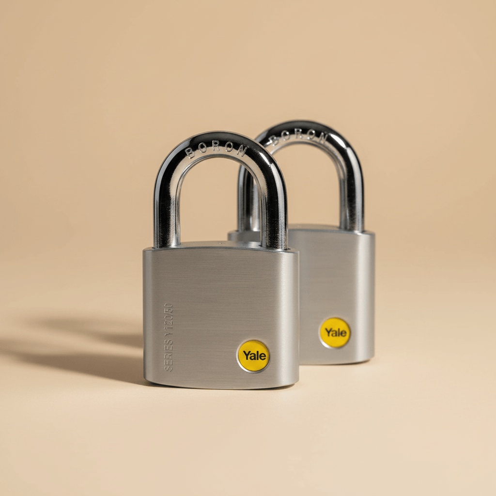 Yale Y120 60mm Solid Brass Padlock Twin Pack with Boron Steel Shackle - Y120/60/135/2