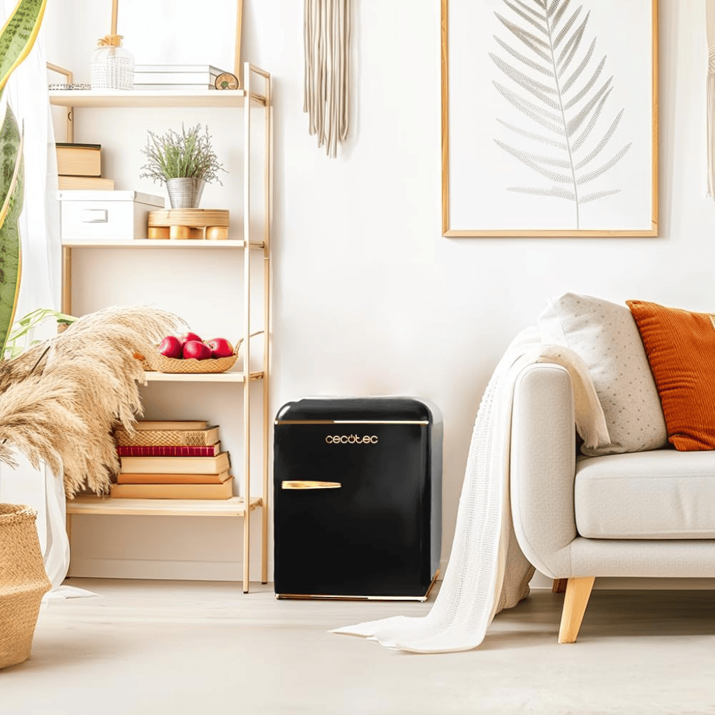 Cecotec Bolero CoolMarket 45L Origin Retro Black Mini Fridge with Built-In Ice Compartment - 2130