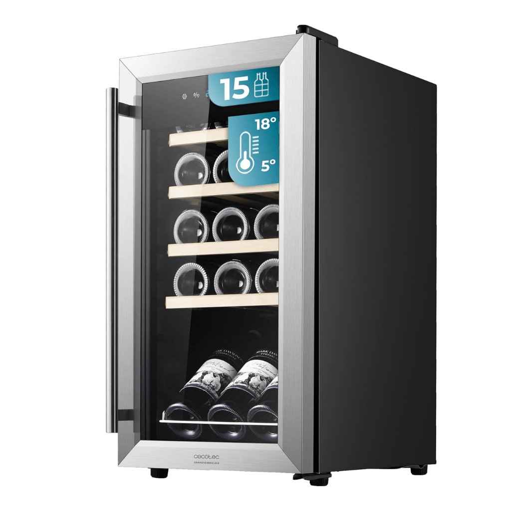 Cecotec Bolero GrandSommelier 1550 Inox Compressor Wine Cooler with 15 Bottles Capacity - 121