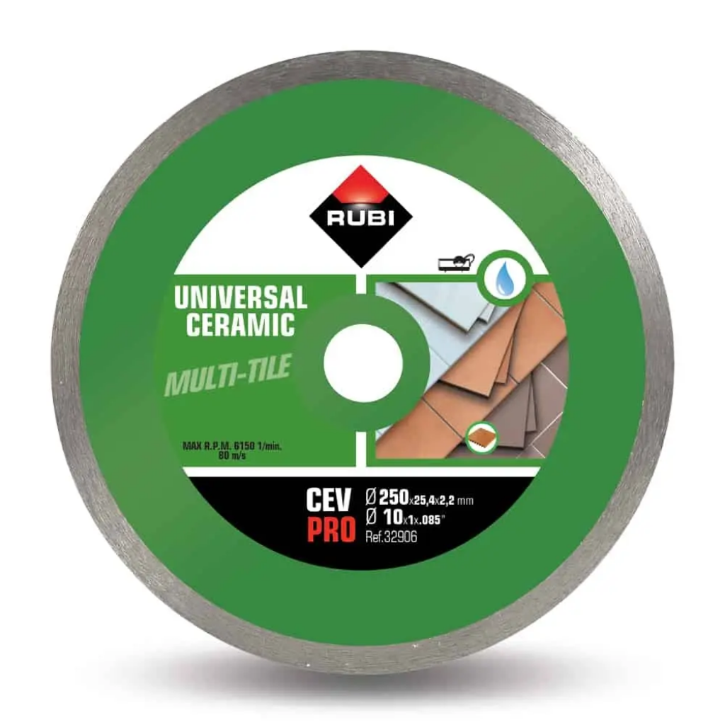 Rubi CEV-250 Pro Continuous Rim Ceramic Tile Diamond Cutting Disc 250mm - RUBI-25934