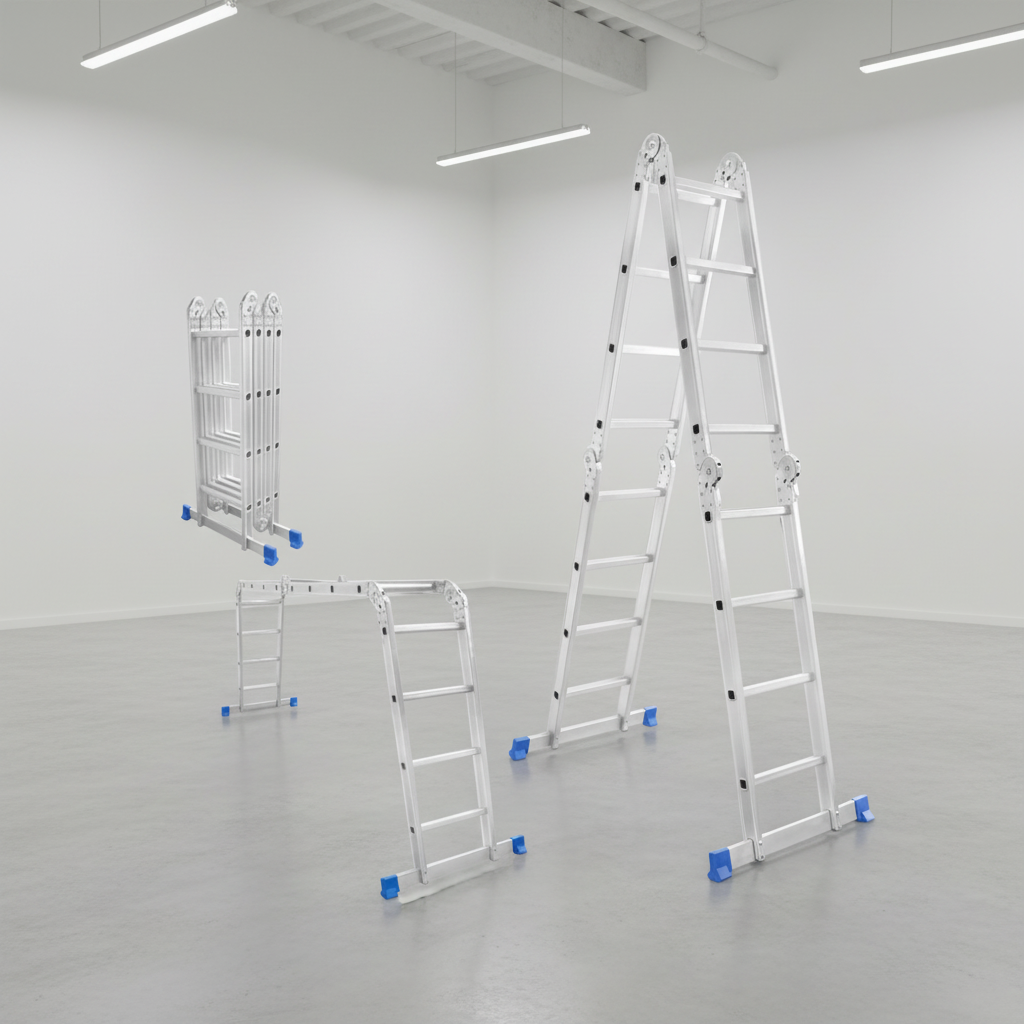 Wadfow 4x5 Steps Multi-Purpose Aluminium Ladder with 150kg Max Load - WLD7H45