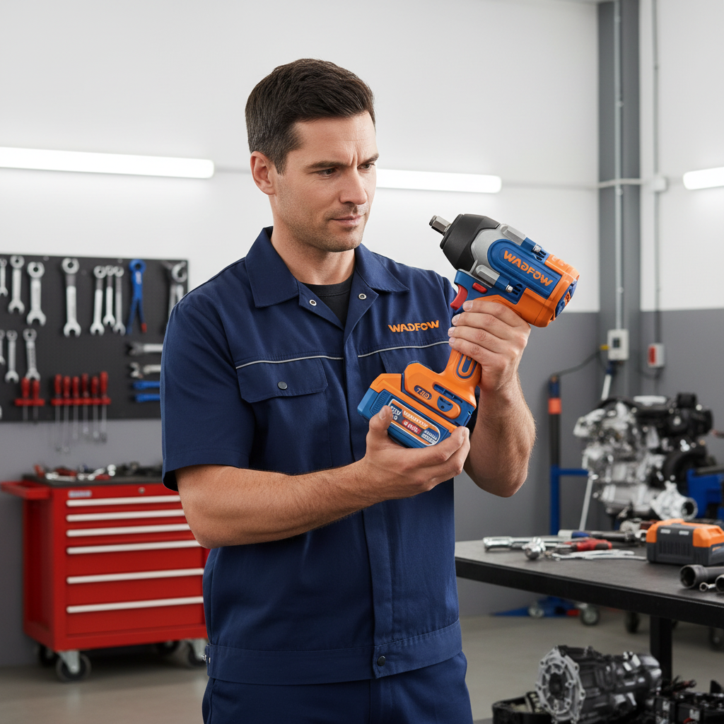 Wadfow 20V Brushless Cordless Impact Wrench 780Nm 1/2" Square Drive with 2 x 4.0Ah Batteries & Charger - WCD1B785