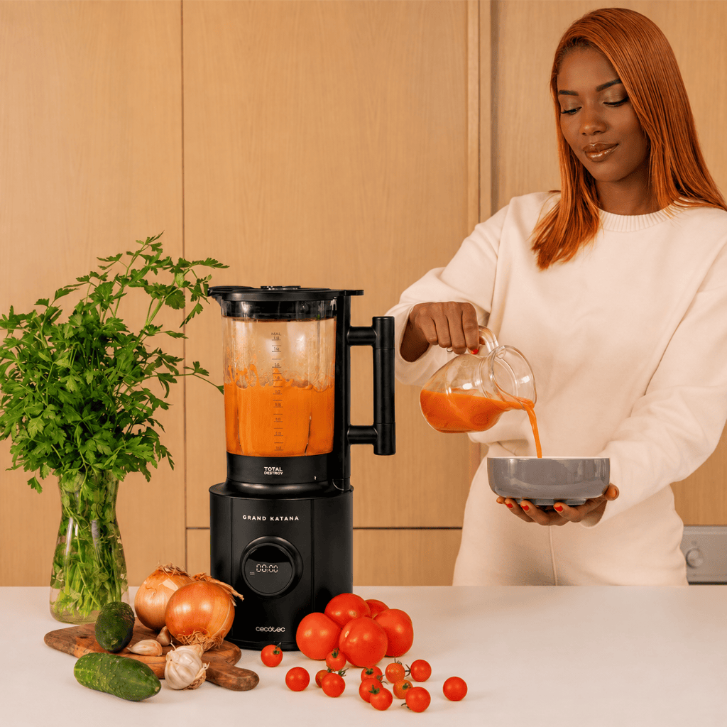 Cecotec Grand Katana Total Destroy 1.8L Jug Blender 1800W with Digital Control Screen | White & Black