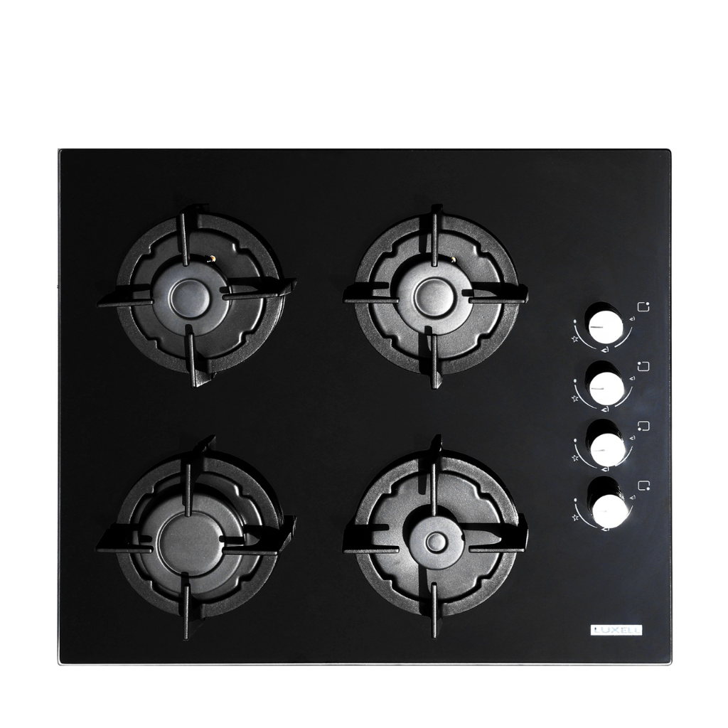 Luxell 60cm 4-Burner Built-In Glass Gas Hob with Gas Safety & Auto Ignition - C6-40BF