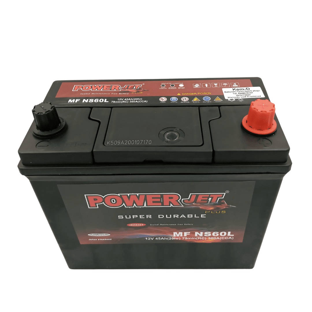 Powerjet 13 Plates 12V Car Battery 45Ah - NS60L Auto SupplyMaster