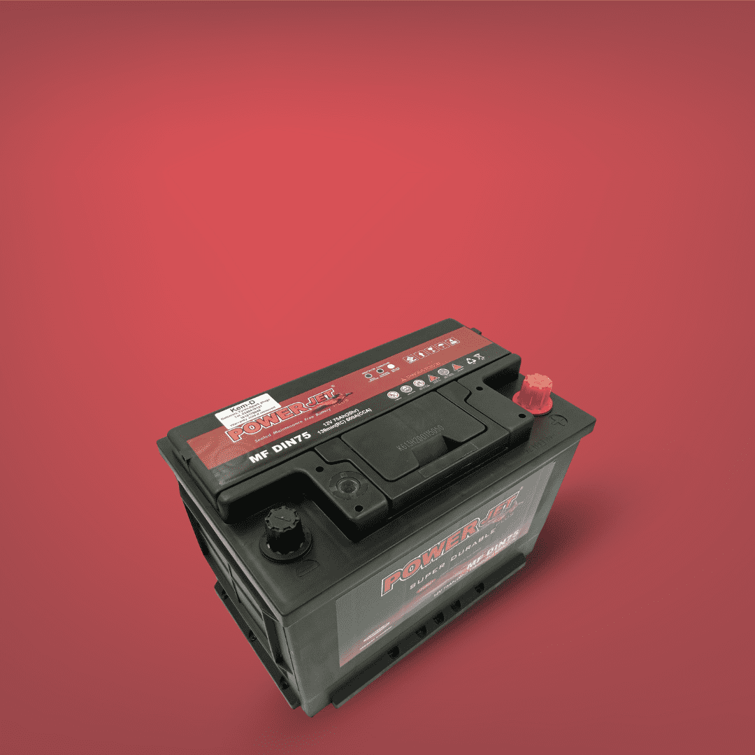 Powerjet 15 Plates 12V Car Battery 75Ah - DIN75 Auto SupplyMaster