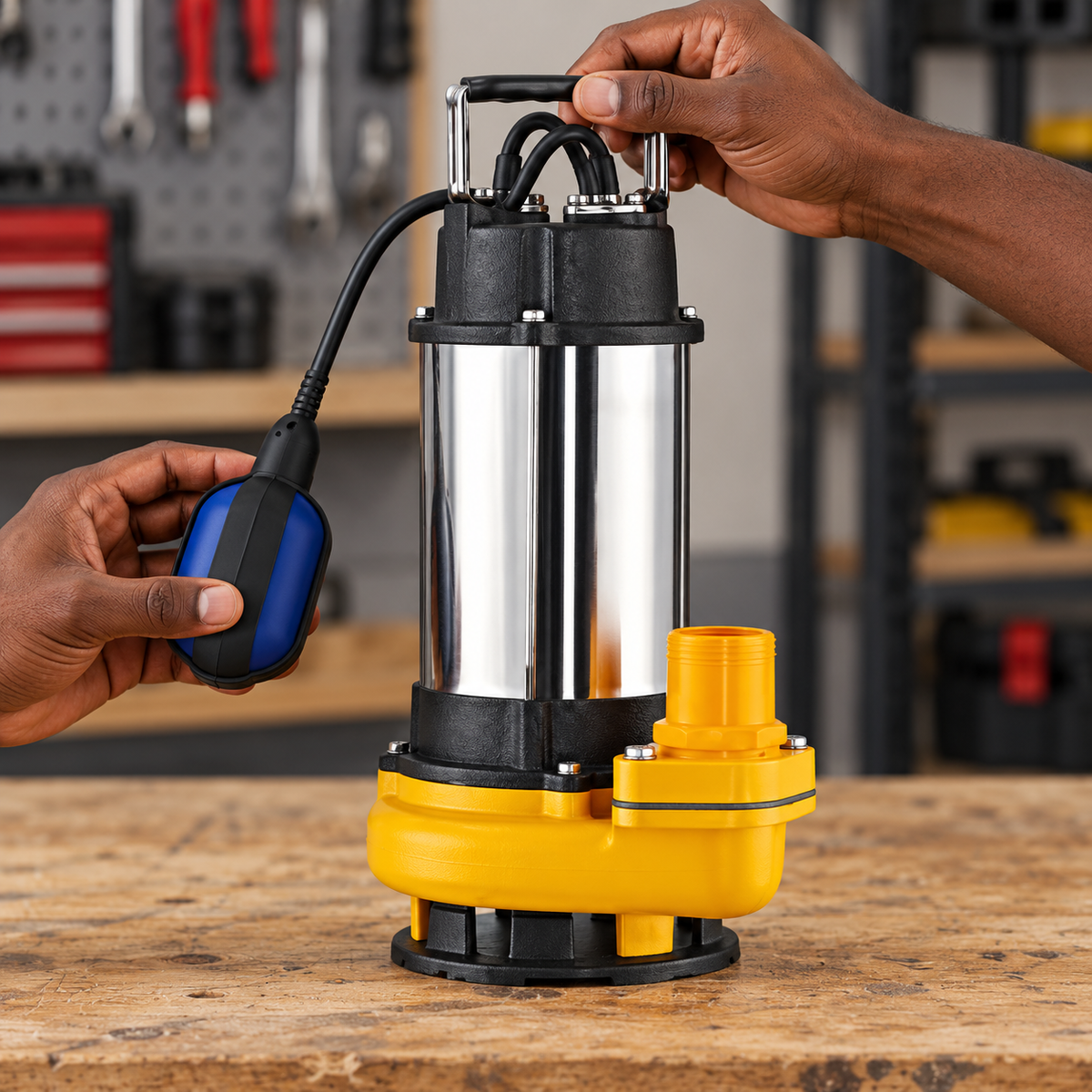 Comet 1HP Single-Phase Sewage Pump with Float Switch and Semi-Open Impeller - WSD20-15-0.75E(A)