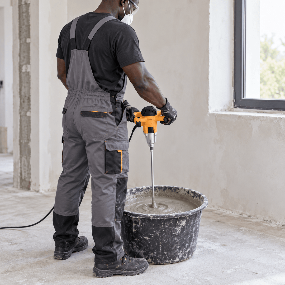 Supply Master Coofix 140mm Electric Paint & Mortar Mixer 1400W with Ergonomic Antifatigue Dual-Handle Grip - 27368