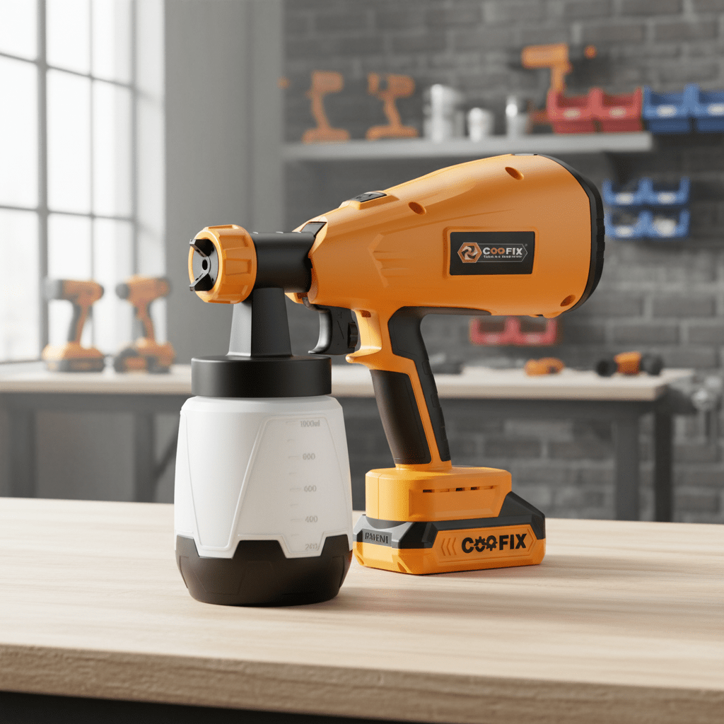 Supply Master Coofix 20V Cordless Spray Gun with 1000ml Paint Reservoir with Battery & Charger - 27459