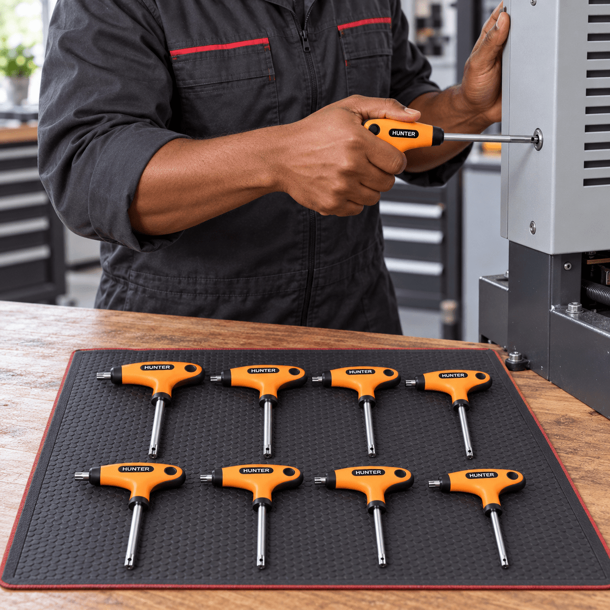 Supply Master Hunter 9-Piece Long Torx Key Set T10–T50 with Orange Handle Grip - TROX-HK9