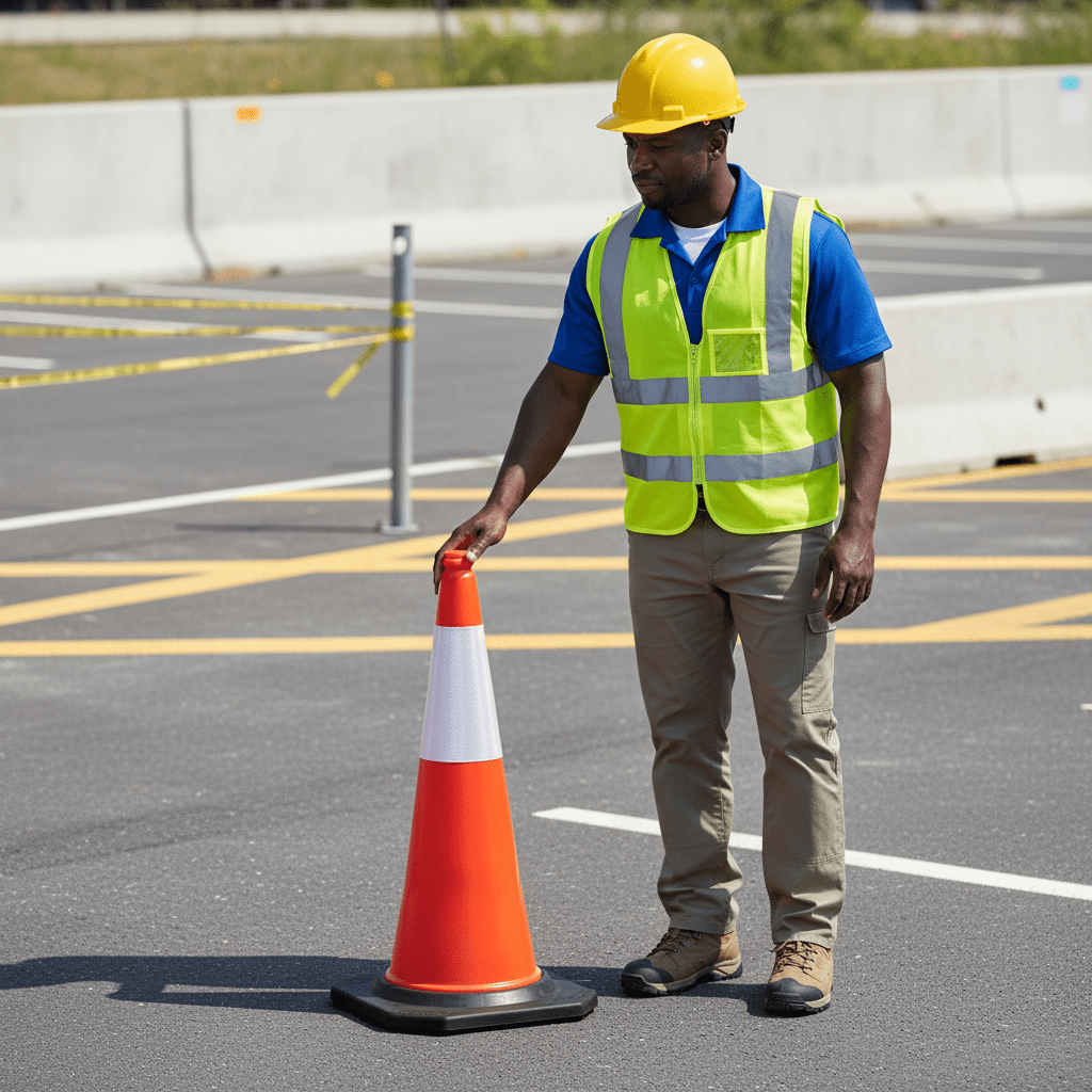 Supply Master Tera 75cm Fixed Traffic Safety Cone with Rubber Base - 21110104