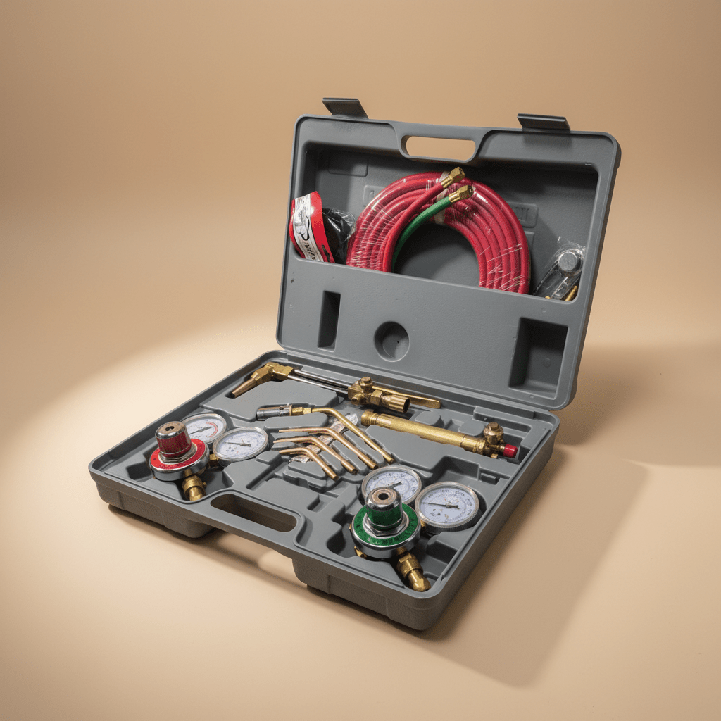 Supply Master Tera Oxy-Fuel Welding & Cutting Torch Kit with Regulators, Hose & Accessories - H360602
