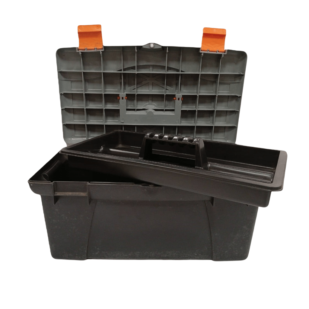 Supply Master Tera Plastic Tool Box with Removable Tray & Carry Handle | 17" & 19"