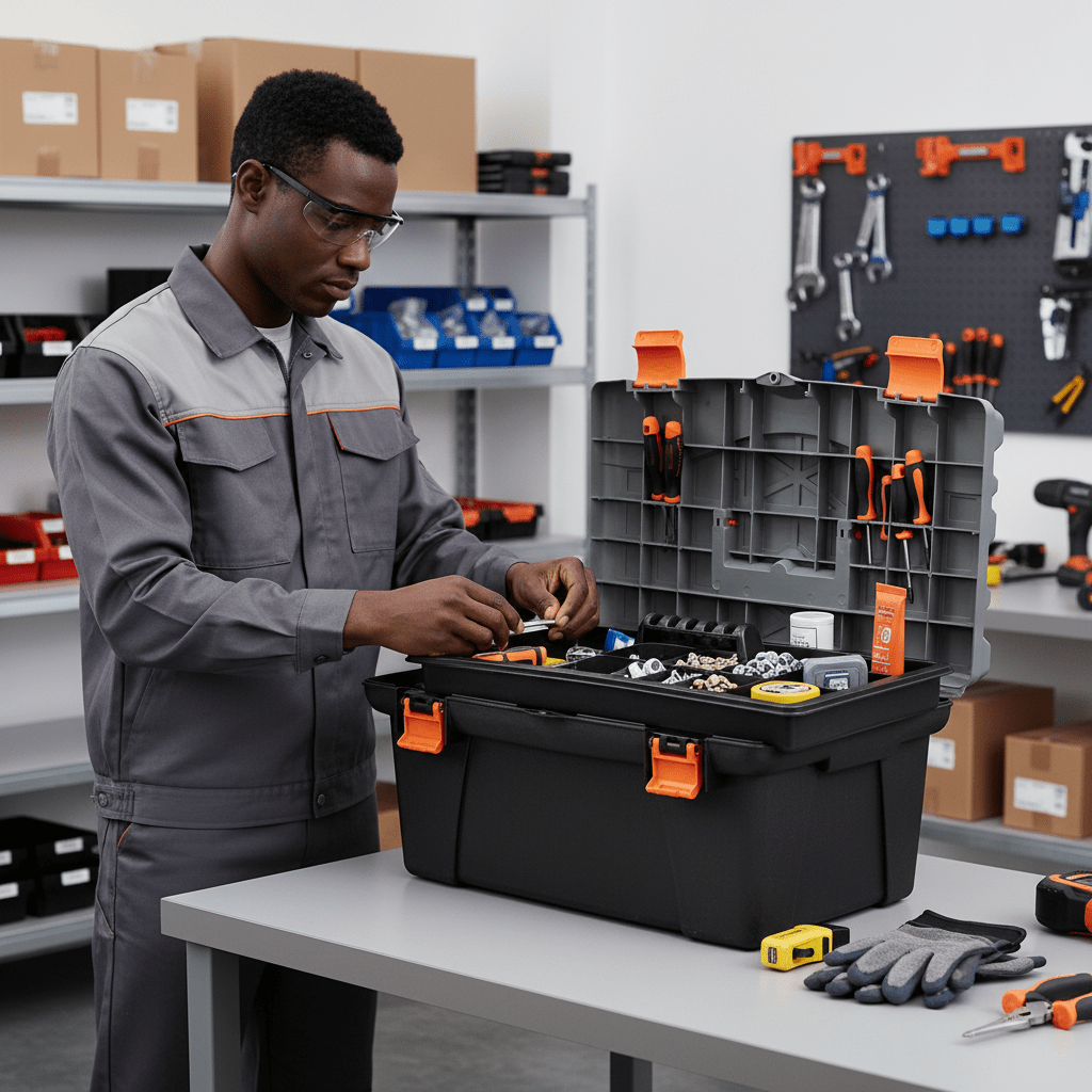 Supply Master Tera Plastic Tool Box with Removable Tray & Carry Handle | 17" & 19"
