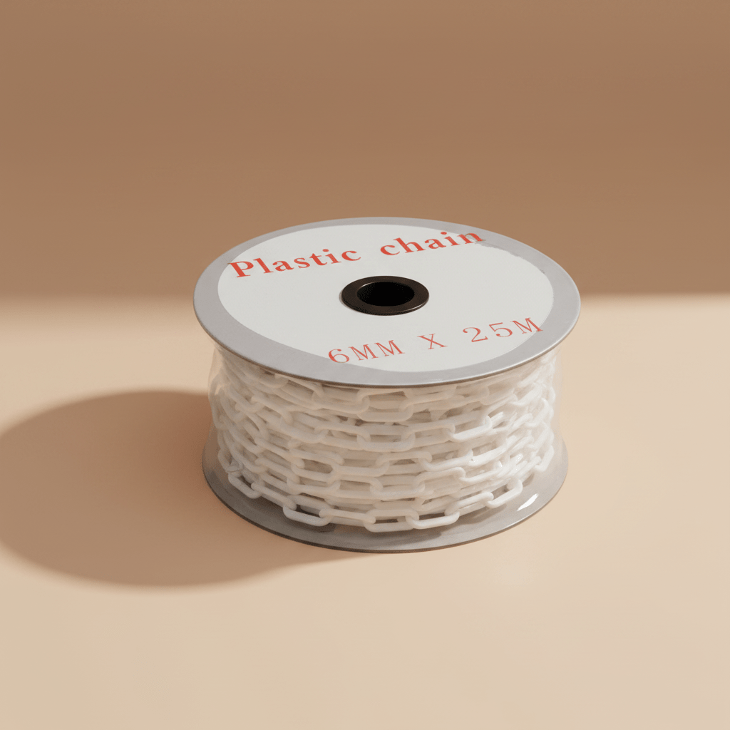 Supply Master Tera White Plastic Barrier Chain 6mm x 20m - 100487