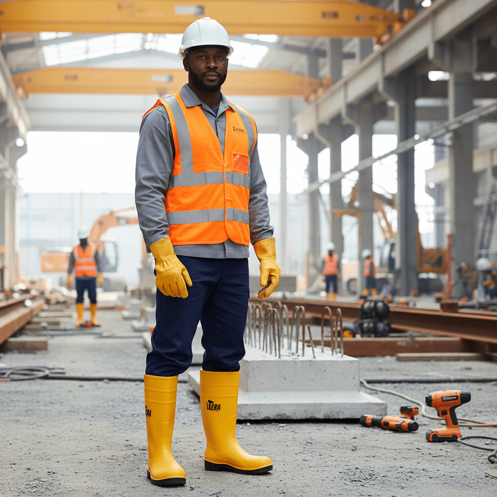 Supply Master Tera Yellow & Black Steel-Toe and Midsole Safety Rain Boots | Size 42 - 46