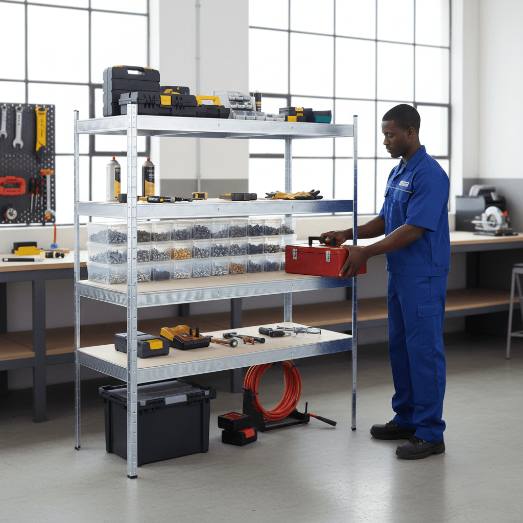 Supply Master Wadfow 4-Tier Galvanized Steel Storage Shelving Unit 1600 x 600 x 1800mm - WTS1A16