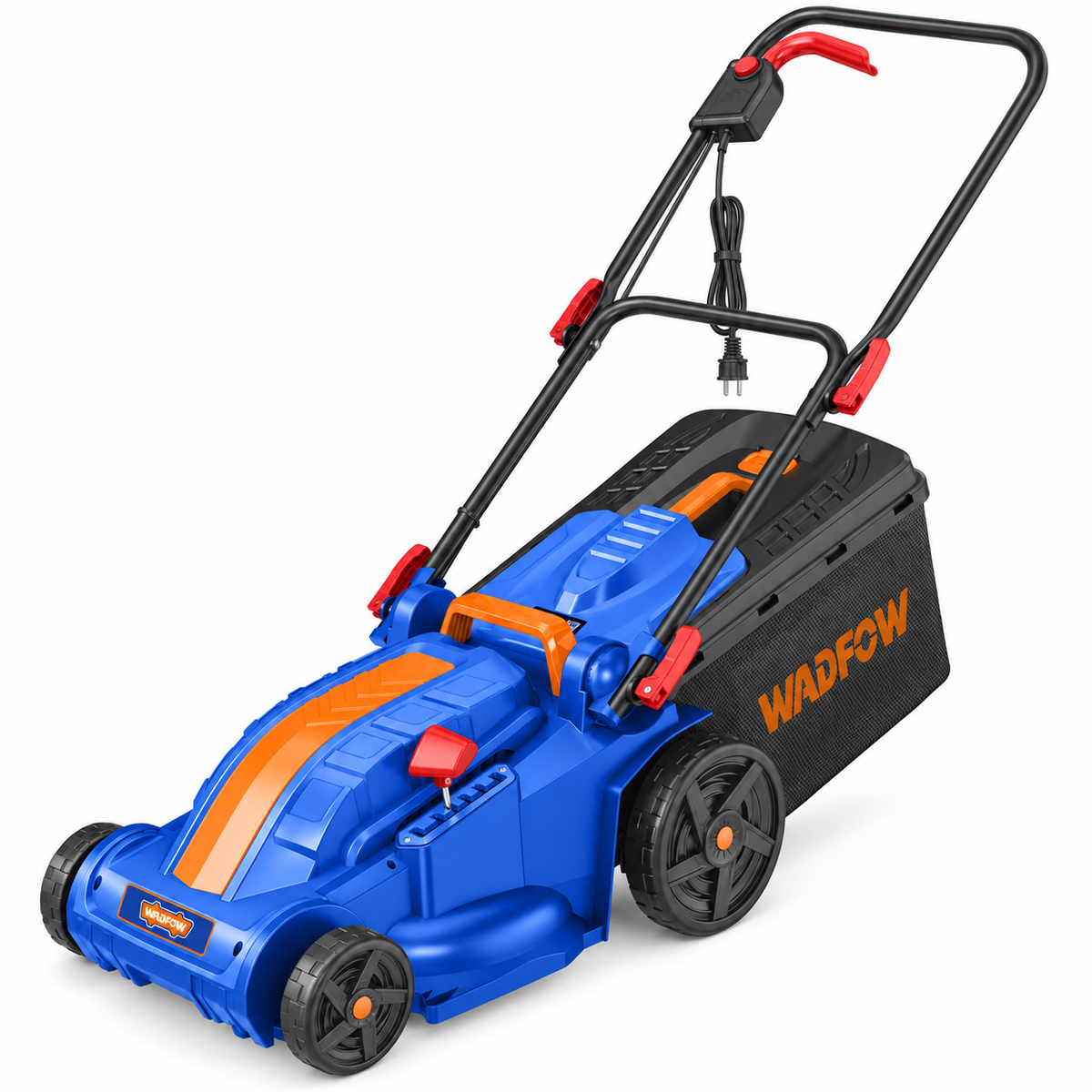 Wadfow Electric Lawn Mower 1600W with Grass Bag & 380mm Cutting Width - WEN3805