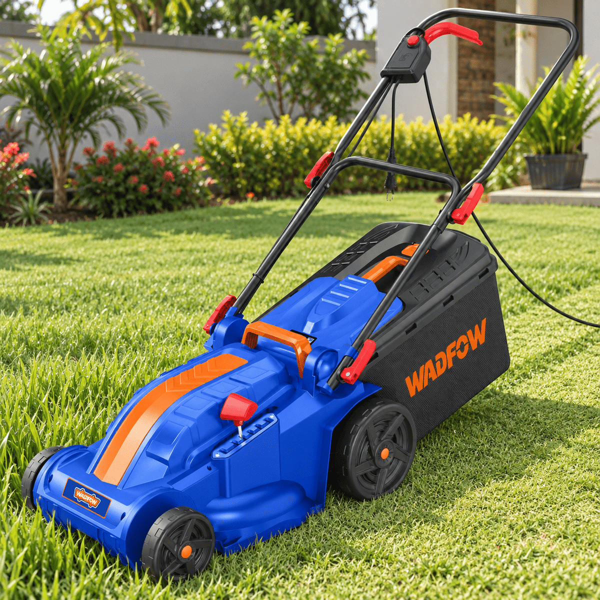 Supply Master Wadfow Electric Lawn Mower 1600W with Grass Bag & 380mm Cutting Width - WEN3805