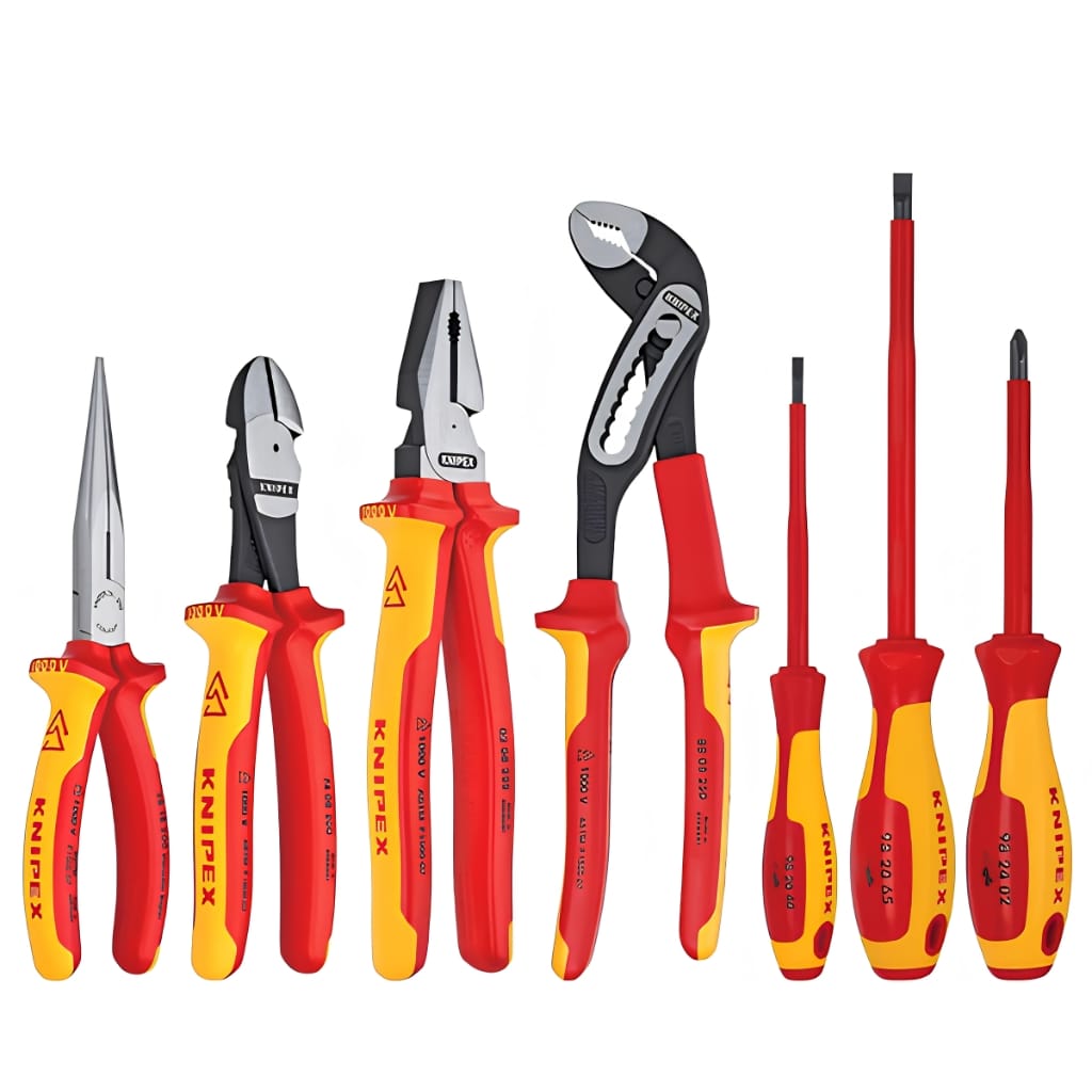 Knipex 7 Pieces Tool Box Red S/S Electrical Set - K-002115