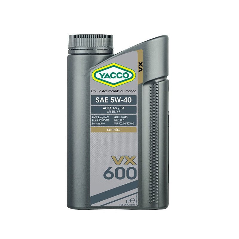 Yacco VX Synthetic Engine Oil 1L/5L - VX 600 SAE 5W40 Auto Supply Master