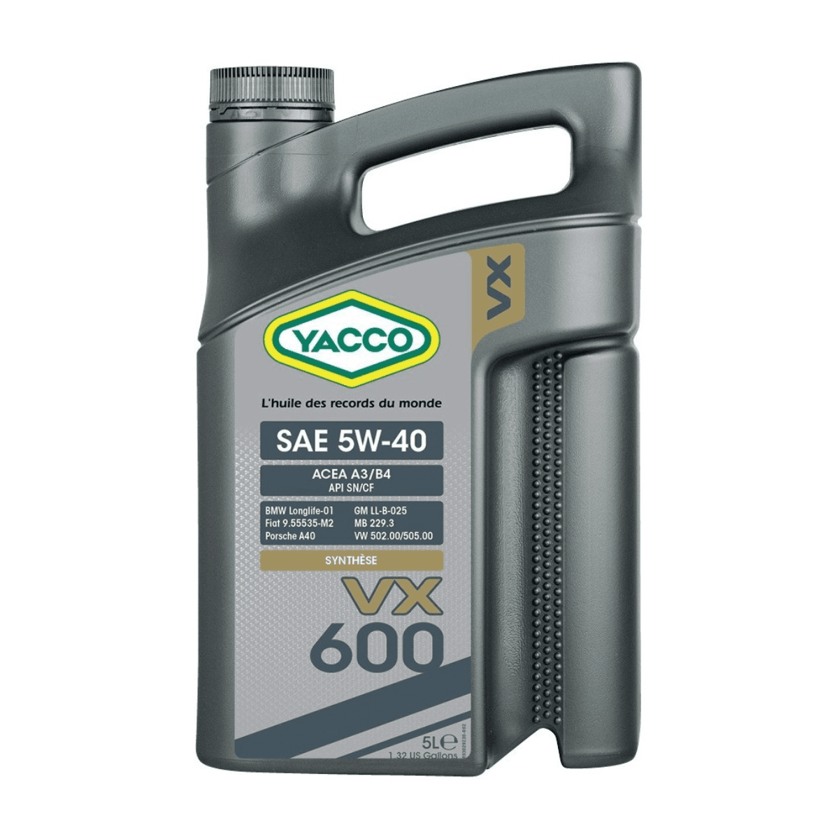 Yacco VX Synthetic Engine Oil 1L/5L - VX 600 SAE 5W40 Auto Supply Master