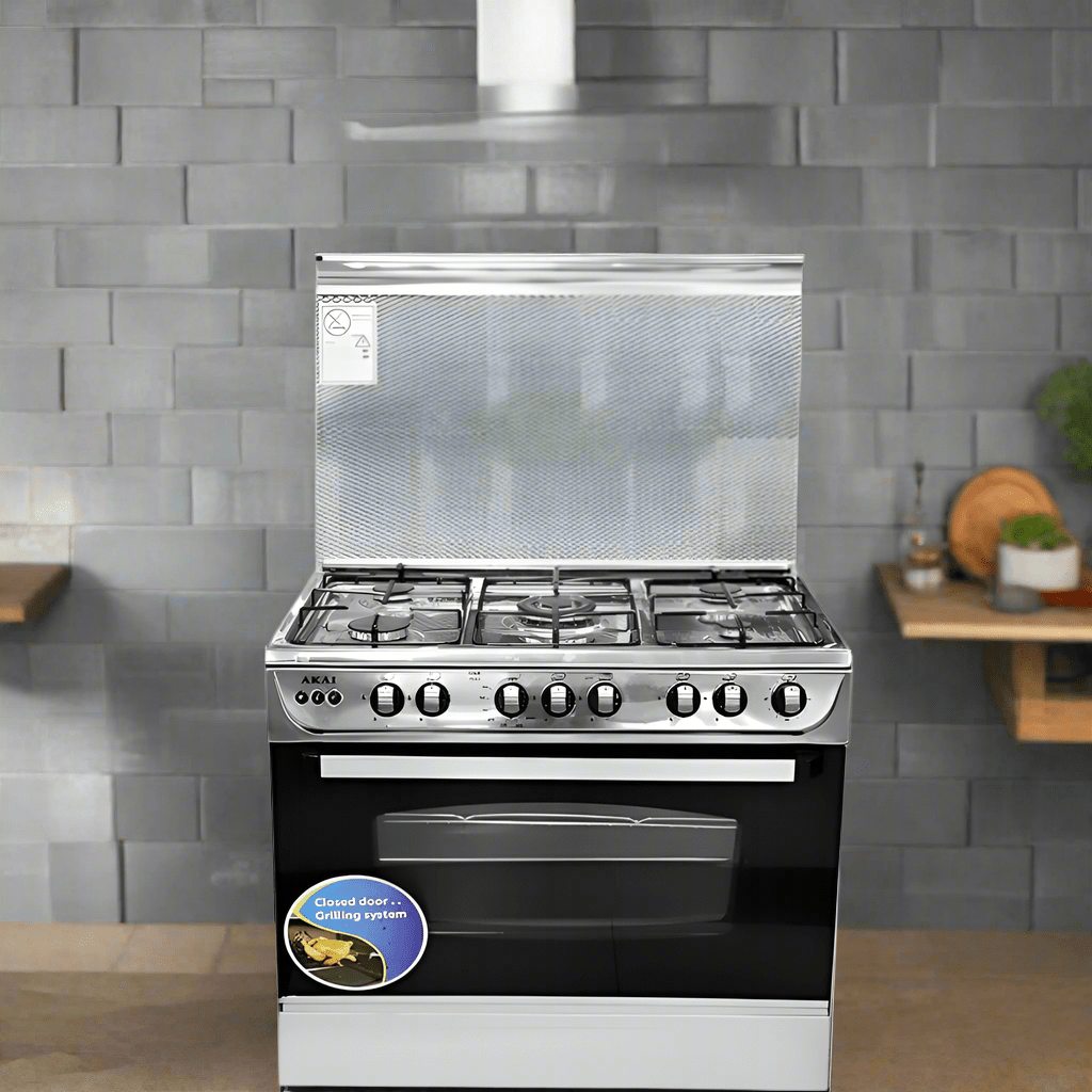 Akai Kitchen Appliances Akai 5 Burner Auto-Ignition 60x90 Free Standing Gas Cooker - GC065A-6090S