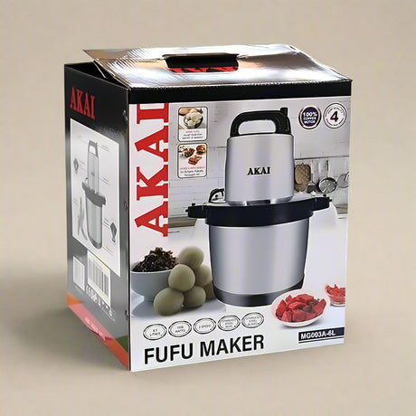 Akai Electric Kettle Akai 6.0L Black Stainless Steel Fufu Maker 1500W - MG003A-6L